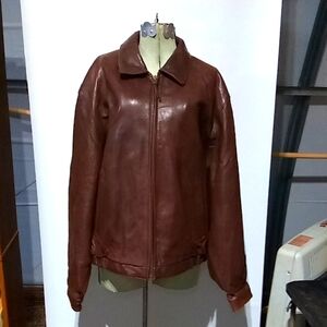 Brown Leather Jacket Couture by J Park